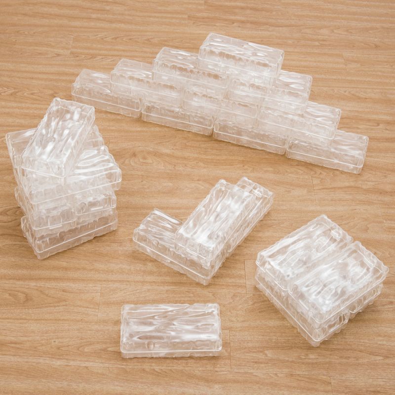 Ledyno efekto skaidrios plastikinės plytos 25 vnt.