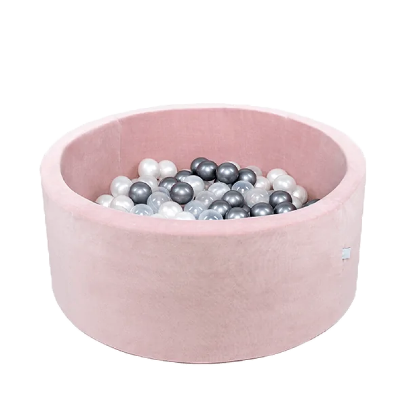 Apvalus Velvet Soft kamuoliukų baseinas (rožinės spalvos)