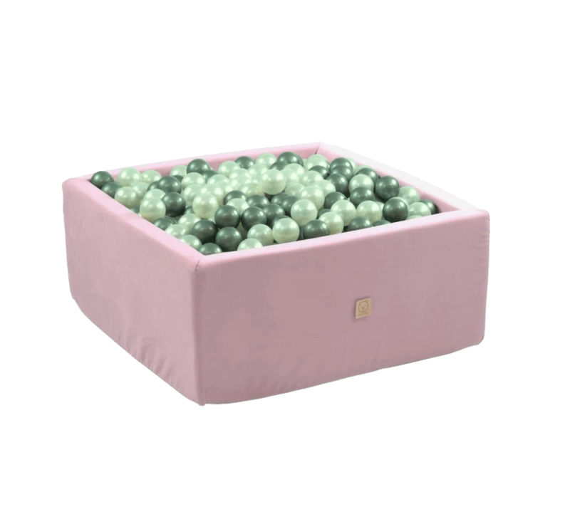 Kvadratinis Velvet Soft kamuoliukų baseinas (rožinės spalvos)