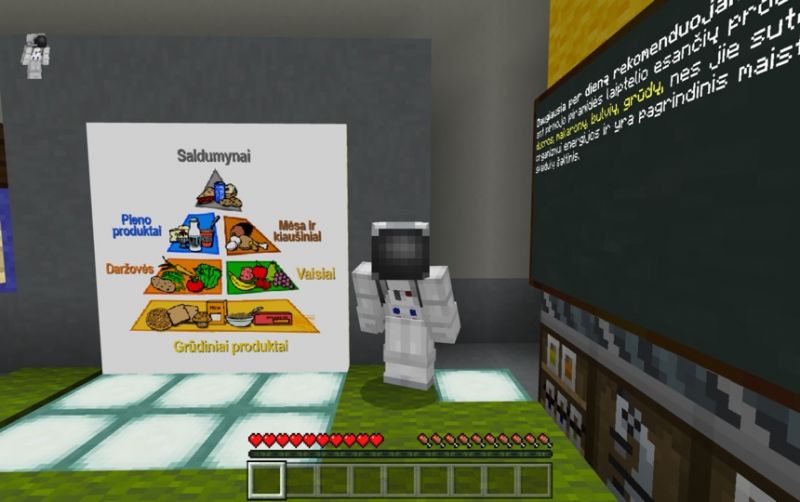 Pasaulio pažinimo pamokos "Minecraft" platformoje