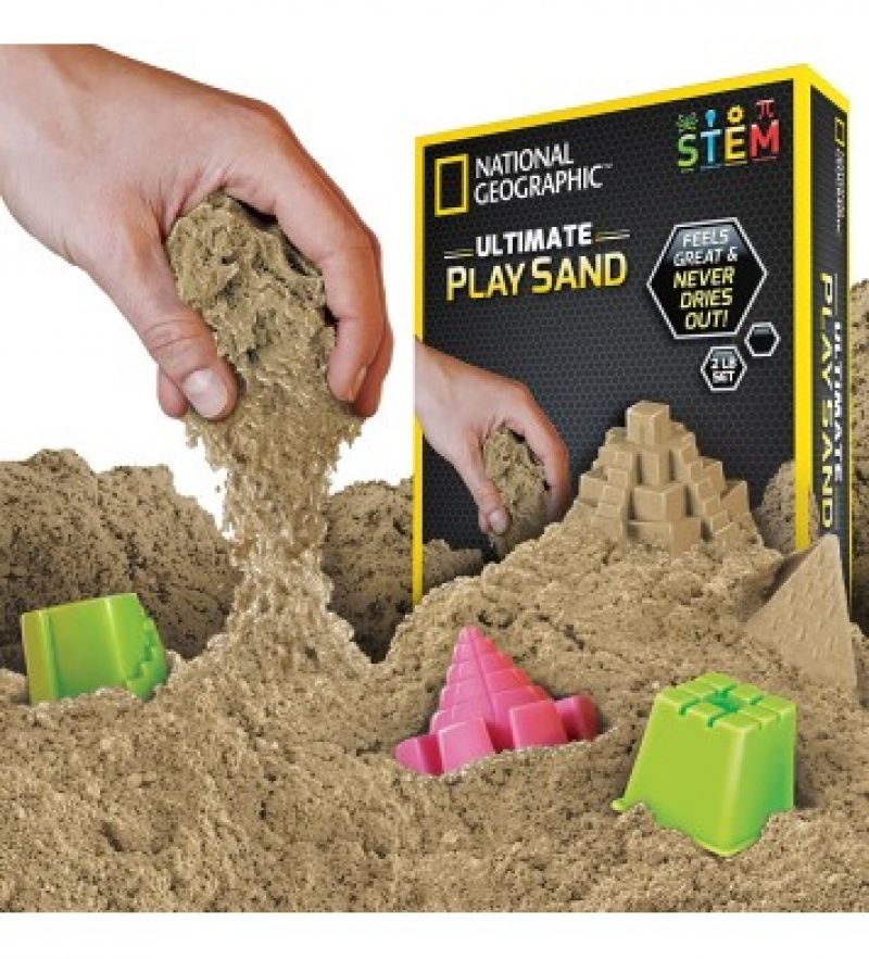 National Geographic kinetinio smėlio rinkinys (natūralios spalvos)