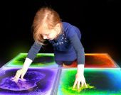 Šviečianti, sensorinė grindų plytelė (žalia/geltona)